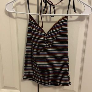 Rainbow striped halter top